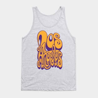 Los Angeles lettering art - purple and yellow Tank Top